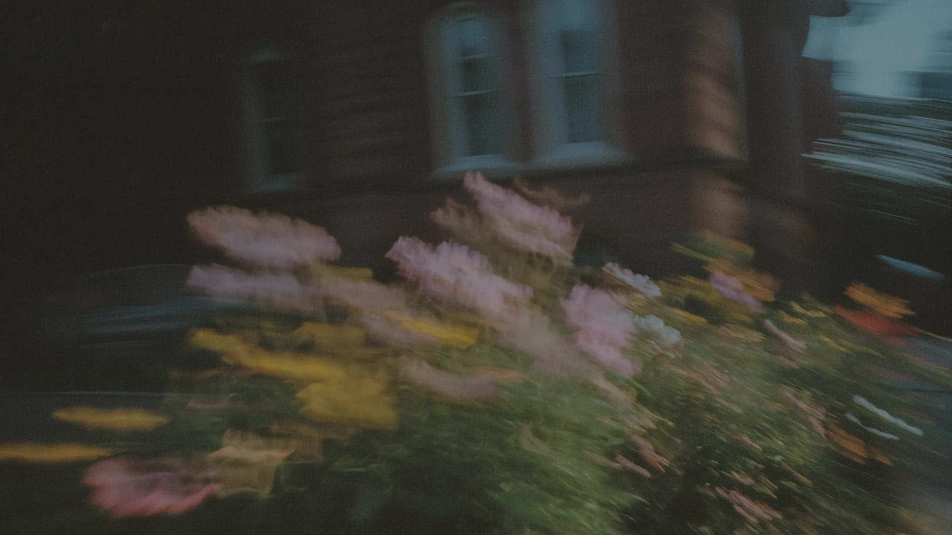 Flowers in bloom outside the church
